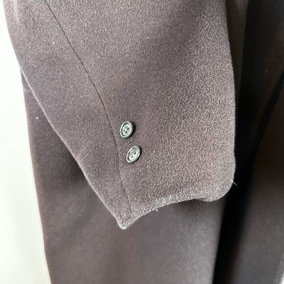 Vintage Wool Cashmere Blend Long Brown Trench Coat Mens Size 48 Reg - Picture 7 of 15